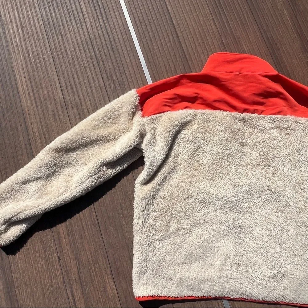 J.Crew Fleece Jacket | Orange and Cream | Size: Small